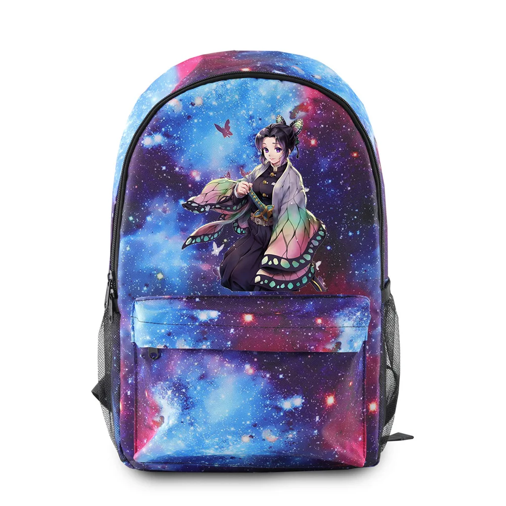 Boys Girls Demon Slayer Kimetsu no Yaiba Backpack Canvas Bag Tomioka Giyuu School Bags Travel Bag Mochila Feminina Notebook Bags