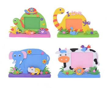 

1pc Cartoon Animals Elephant Self Adhesive Children Kids DIY EVA Family Photo Frame 3d Assembling Puzzles Educational Toys Gift