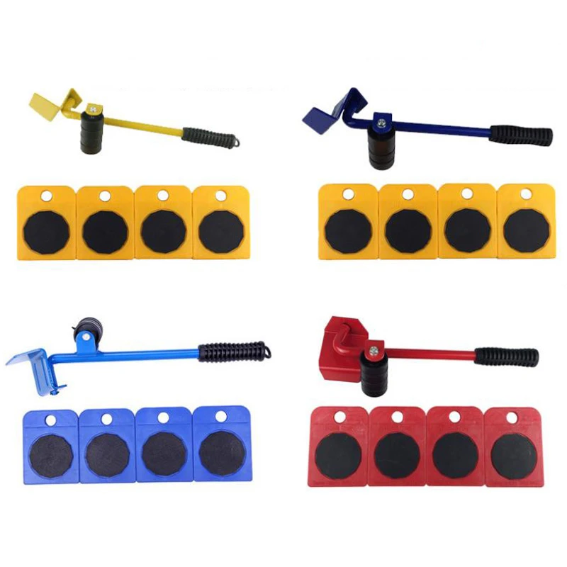 

5Pcs Sliders Furniture 100Kg/220Lbs Lifter Kit Profession Heavy Furniture Roller Move Tool Set Wheel Bar Mover Device Max Up for