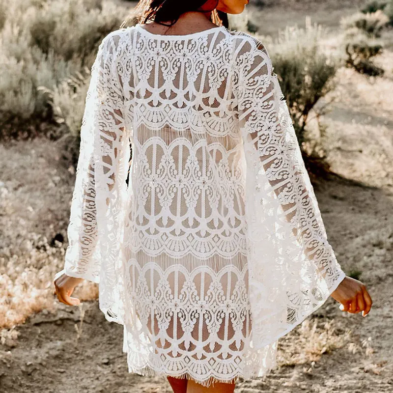 

Women Cover-Ups Slim summer thin Smock Sunscreen Beach dress Solid color Loose Cover-Ups Woman ZS033