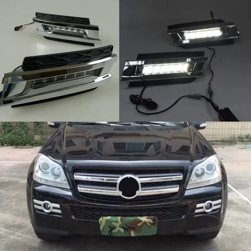 1 set LED DRL Daytime Running Lights With ABS fog lamps Cover For Mercedes Benz W164 GL320 GL350 GL450 2006-2009 | Автомобили и