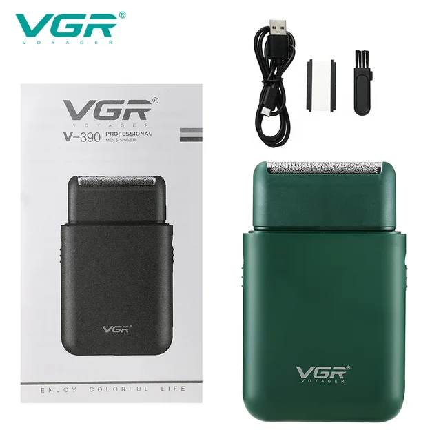 VGR Car Razor Portable Razor Male Electric Mini Razor Push White Reciprocating Shaving V-390 5