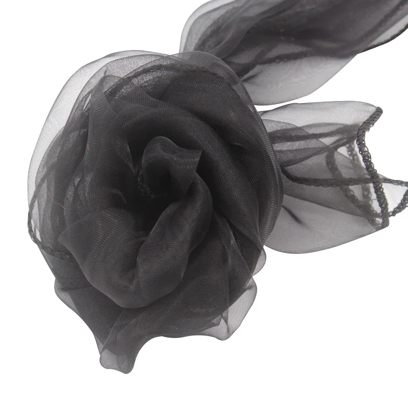 50 шт., 18x275 см, темно-Коралловый Свадебный Чехол для стула из органзы, пояс с бантом, свадебное украшение для банкета и вечеринки - Цвет: Black