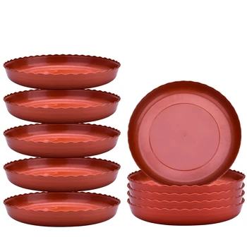 

Plant Saucer 8 Inch Plastic Flower Pot Drip Trays for Indoor Outdoor Plants Flower Pot Round (10 Pack)
