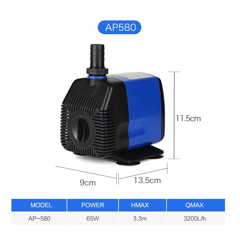JEBO Регулируемый водяной насос для аквариума аквариумный насос погружной насос высокой мощности высокого качества 5/9/19/26/62/65 Вт - Цвет: AP-580 65W