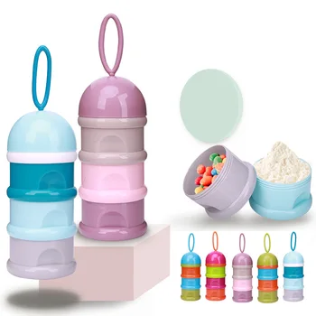 

Baby Food Storage Box Mix Portable Food Container Milk Powder Container Reusable Formula Dispenser 3 Layer Cartoon Storage Boxs