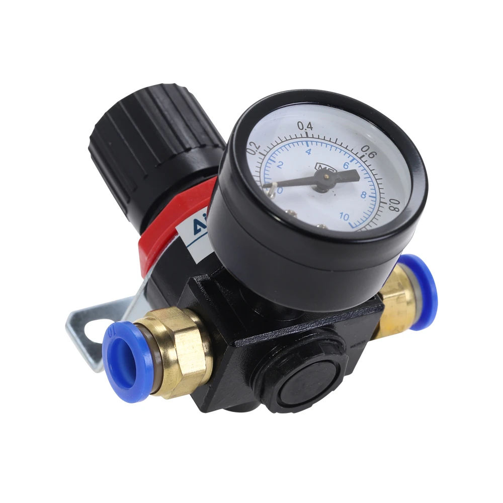 AR2000 Connector Air Pressure Adjustable Regulator Black Red 1/4BSP #