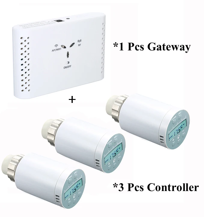 Add 3 Controller SEA801-WIFI термостат регулятор температуры нагрева и точный TRV термостатический клапан радиатора программируемый голосовой контроллер - Цвет: Add 3 Controller