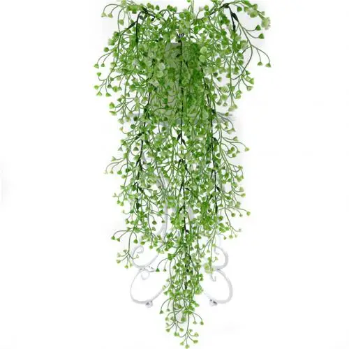 White Green Имитация искусственных растений Настенный декор корзина Орхидея ротанга Пластиковые поддельные цветок искусственные украшения для растений - Цвет: White Green