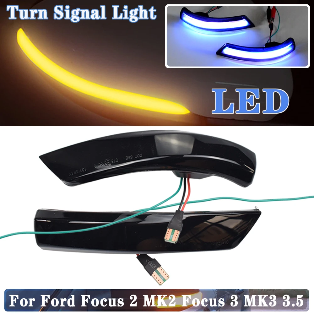 

Side Rear-View Mirror Indicator Light LED Dynamic Turn Signal Blinker For Ford Focus 2 MK2 Focus 3 MK3 3.5 Mondeo MK4