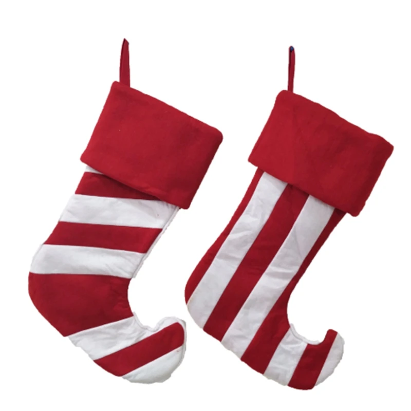 2Pcs Christmas Stockings Gifts Candy Bag Kids Candy Socks Christmas Tree Home Decoration Christmas Tree Hang Pendant Xmas Stocki