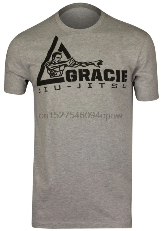 Gracie Jiu Jitsu Mens Fighter BJJ T-Shirt - Heather Gray | Мужская одежда