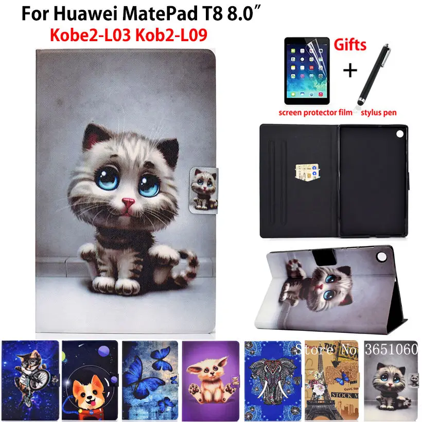 Милый чехол с рисунком для Huawei MatePad T8 8 0 Обложка искусственная кожа силиконовый
