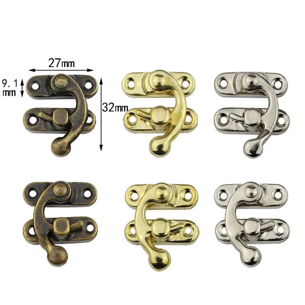 Jewelry Box Antique Vintage Latch Catch Hasp Pad Gift Chest Lock Hook Hinges Concealed Buckle Accessories