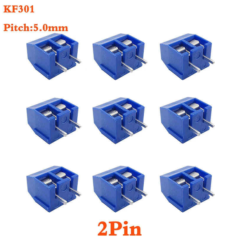 Screw Wire Terminal Block KF301 2P 3P 4P 5mm 5.0mm Pitch Straight Pin Spliceable Plug-in PCB Cable Connector KF301-2P KF301-3/4P