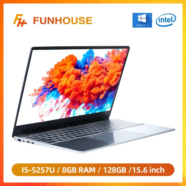 Intel Core I5-5257U 15.6 Inch 8G RAM 128G/256G SSD Metal Laptop Portable Business Office PC Computer New Gaming Netbook Students 1