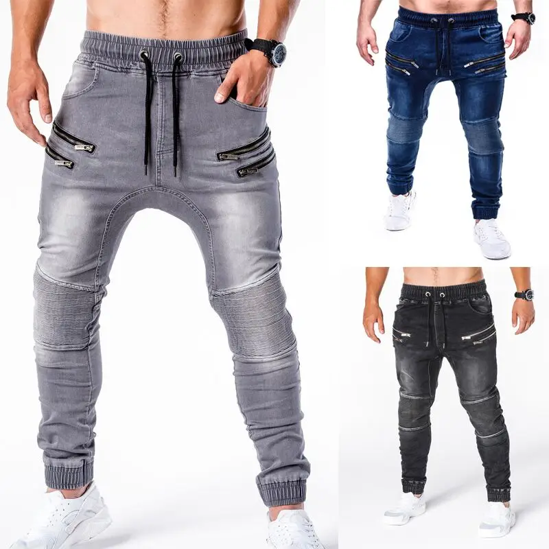 2020 Jeans nuevos pantalones de los hombres jeans casual con cremallera estilo delgado pantalones vaqueros hombr pantalón masculino jean