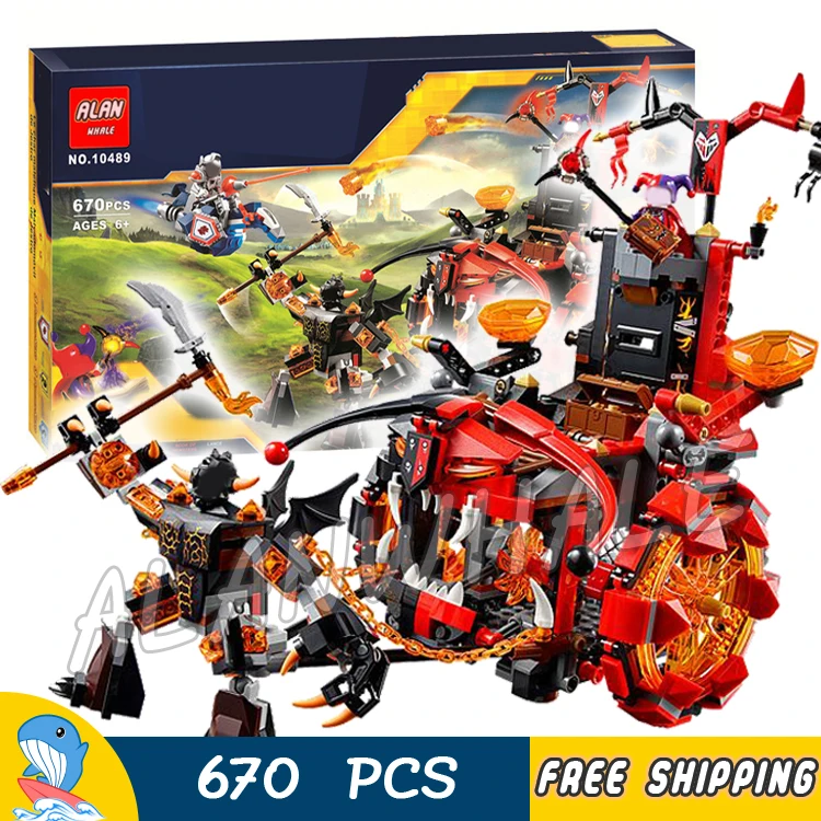 675 шт Новые Рыцари Jestro's Evil Mobile Chariot The War Wagon 10489 фигурки строительные блоки
