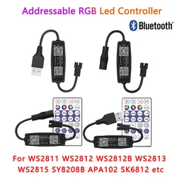 WS2812B Controller DC5V 12V 24V Bluetooth LED RGB Controller For SK6812 WS2811 WS2812B WS2813 WS2815 Addressable rgb Led Strip