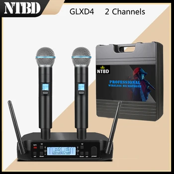 NTBD 무대 공연 홈 KTV 파티 쇼 랩 GLXD4 전문 듀얼 무선 마이크 시스템, 다이내믹 2 채널 2 핸드헬드