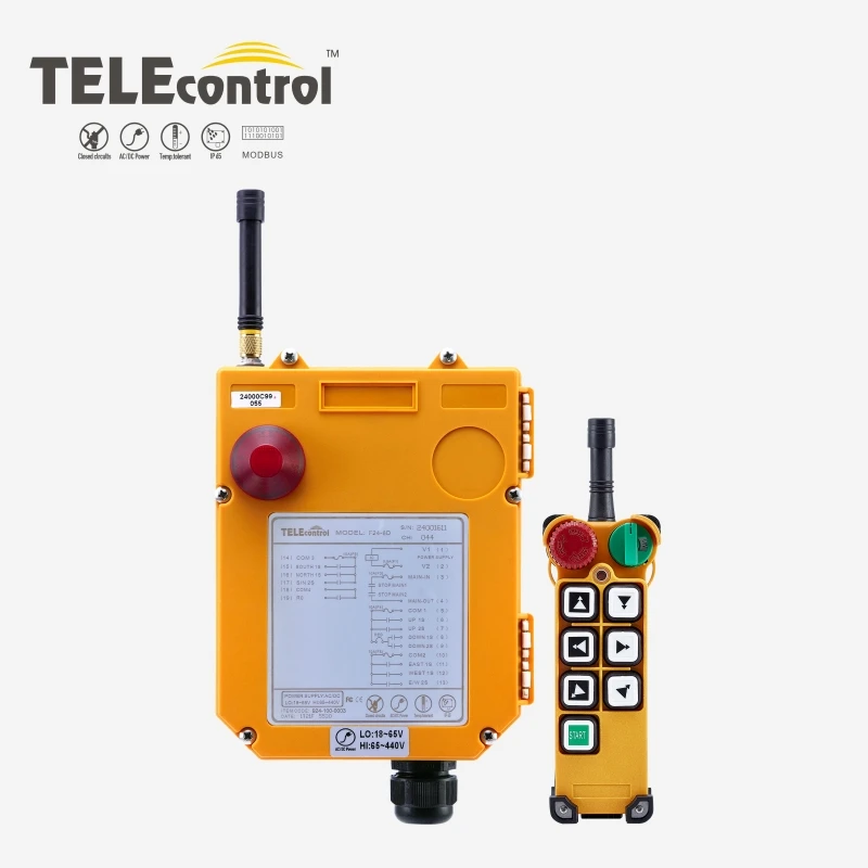US $314.50 Telecrane Performance Handhold Telecontrol F246D 2 Speed 6 Keys Wireless Industrial Remote Control For Overhead Crane