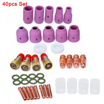 

40pcs/Set Welder Torch Stubby Gas Lens #10 Heat Glass Cup Kit For Tig WP-17 TIG Torches Welders, Cutters & Torches