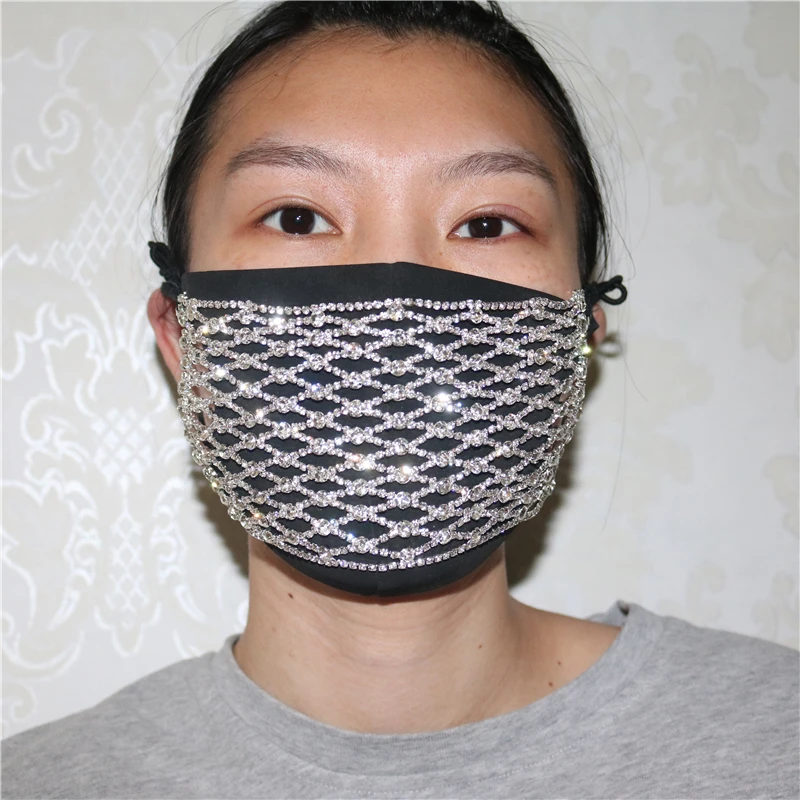 Excted Zircone Delicato Strass Cristallo Moda Lusso Donna Uomo Gioielli Maschera Viso Gioielli Sexy Bling Diamante Maschera Vuota