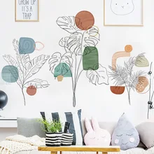 

Nordic Abstract Flowers Wall Stickers For Living Room Bedroom Sofa Tv Background Wall Decor For Home Decoration Pvc Wallpapers