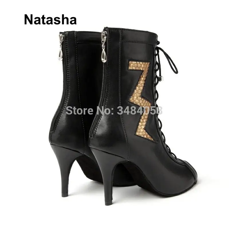 Nantasha new dance boots show dance shoes high heel shoes leather
