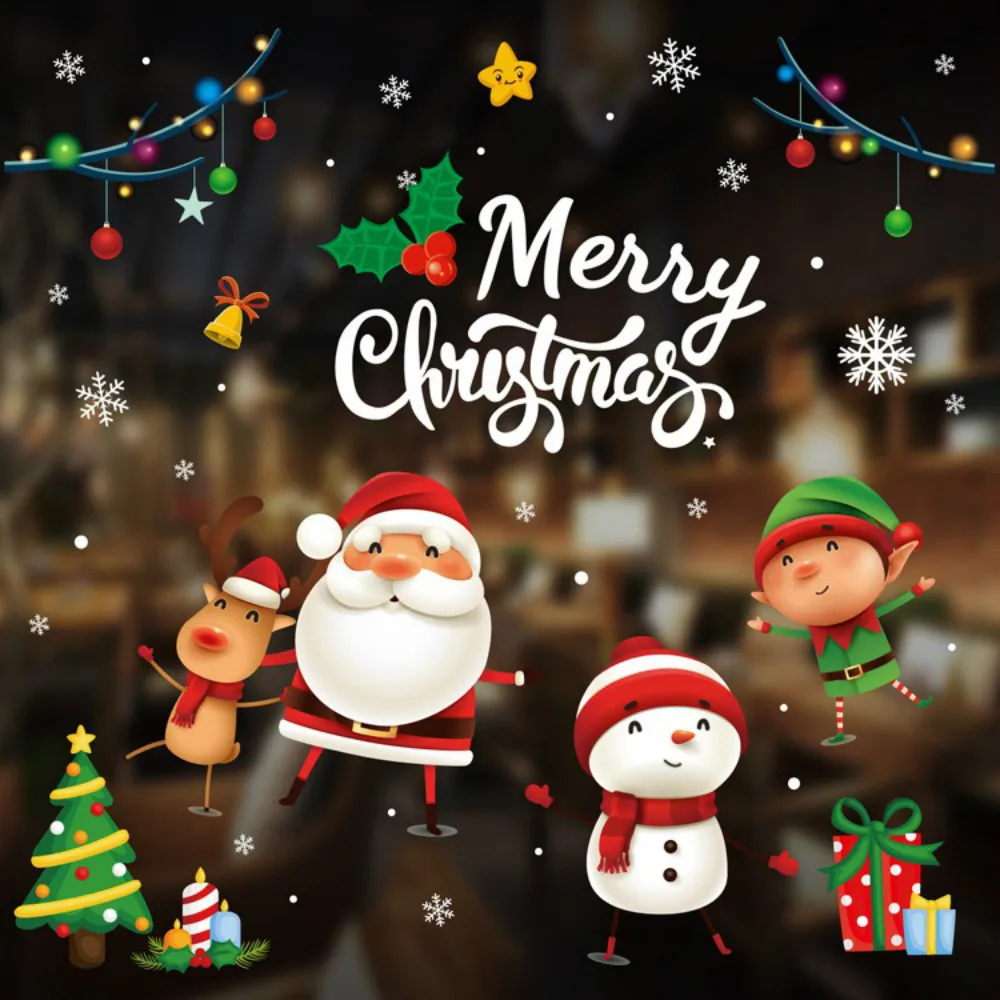 

70x50cm snowflake electrostatic Sticker Window Cartoon Kids room DIY Christmas Wall Stickers Home Decals Decoration wallpaper