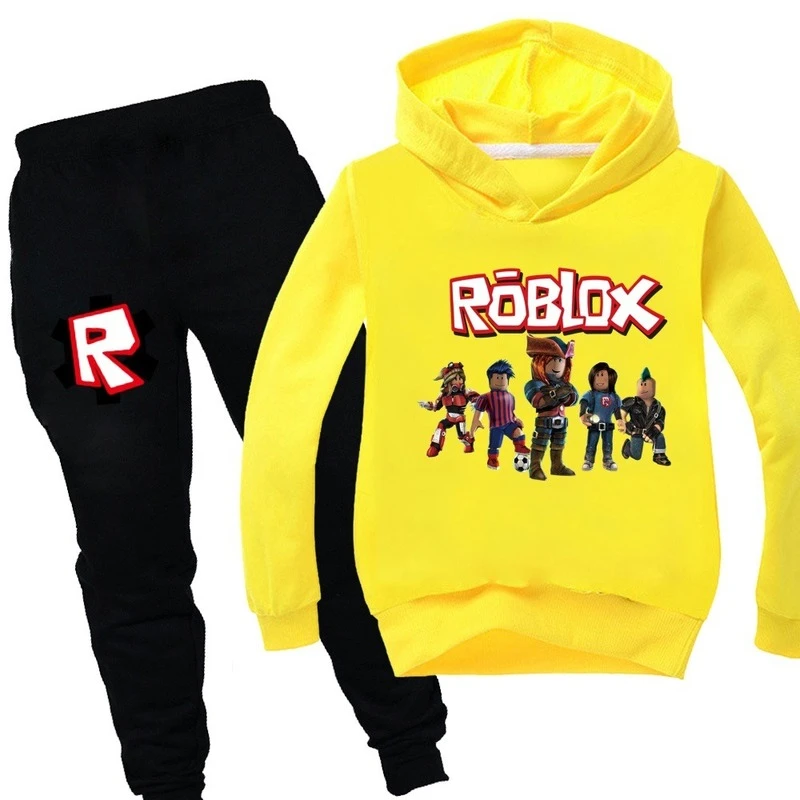 UK New Kids Roblox Game Hoodies Trousers Set Tracksuit Hoody and Long Pants