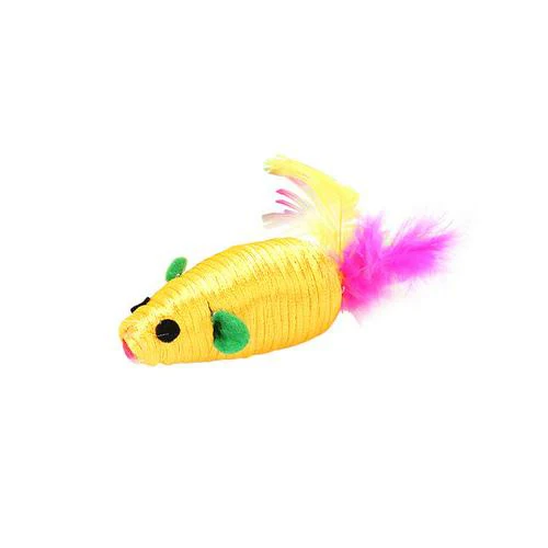 2021 New Cat Tosses Toy Hollow Tube Winding Cute Mouse Shape Home Anti-depression Rope Winding Chirping Mouse Toy Pet Supplies 