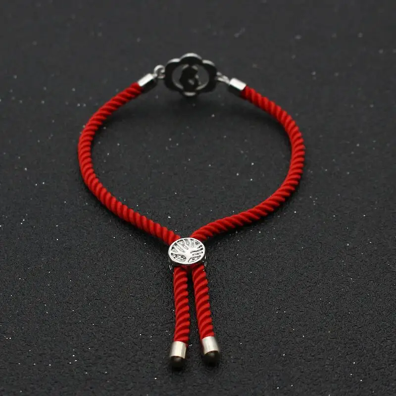 Cute Bear Stainless Steel Virgin Mary Maria Bracelet Lucky Red Thread Rope Adjustable Charm Bracelets For Women Men Jewelry Gift - Image 2
