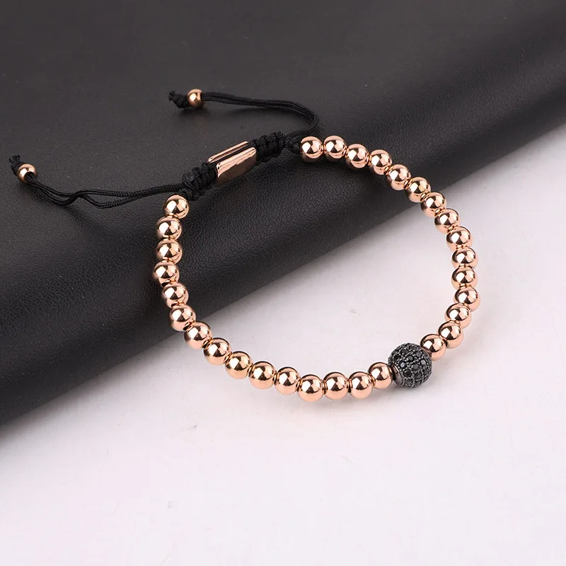 Classic Design Stainless Steel Beads CZ Pave Ball Handmade Macrame Friendship Bracelet Men Women - Image 6