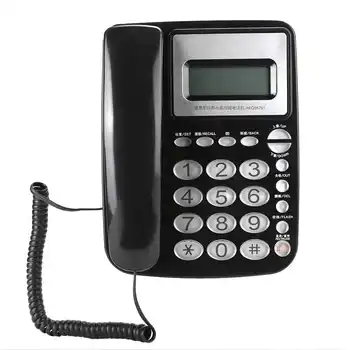 

Household Hotel Desktop Landline Phone Office Caller ID Display Telephone Black Office Telephone
