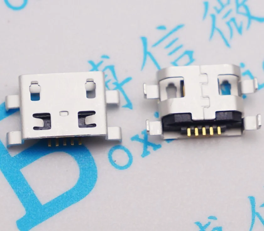 100 шт. Micro USB 5pin 0 8 мм без бокового разъема типа B плоский разъем скручивания боковой