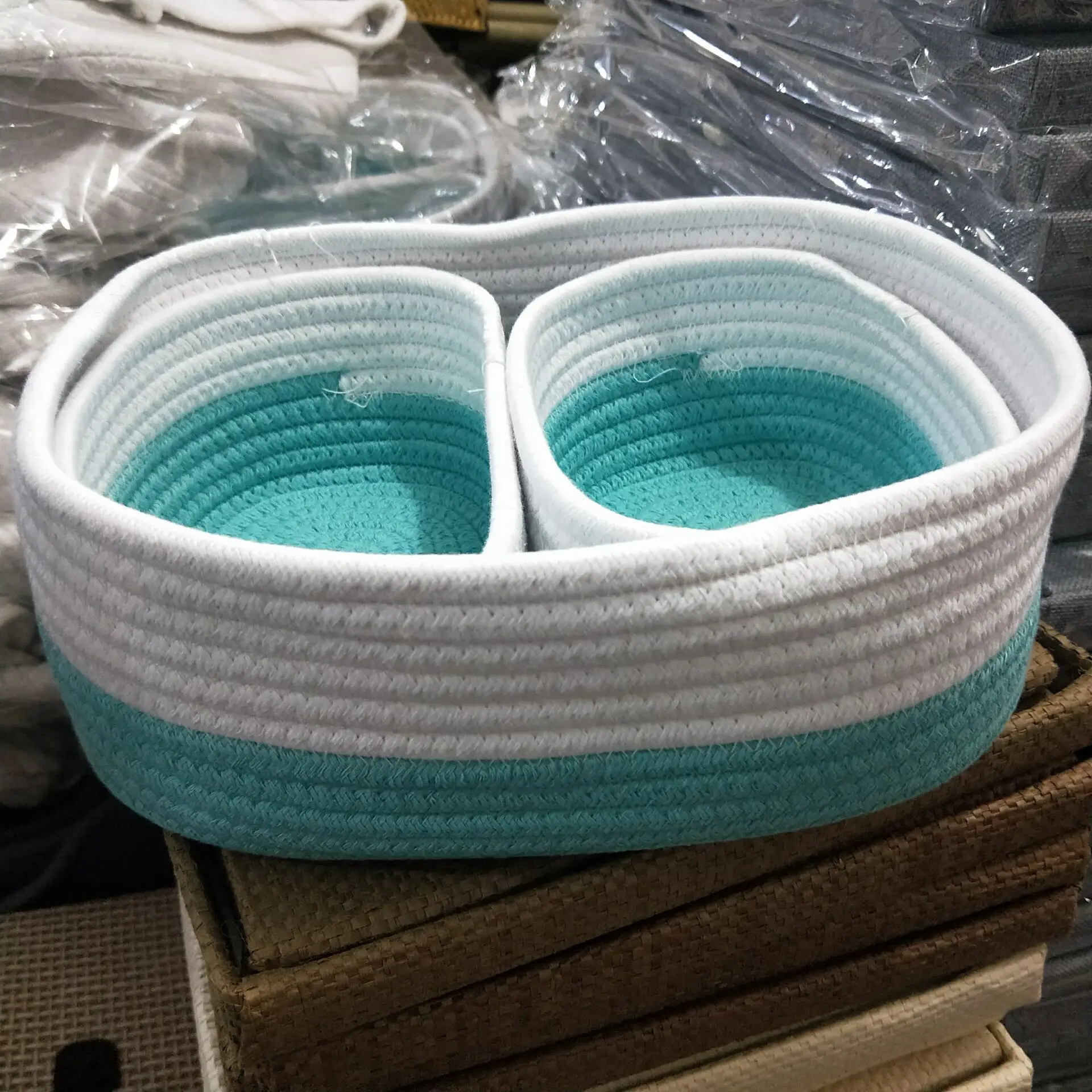 

Cotton hand-woven desktop storage basket snacks debris storage basket home storage basket home storage supplies