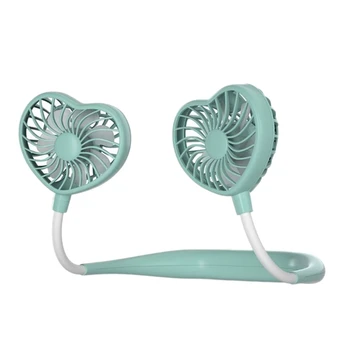 

Love Heart Lazy Hanging Neck Fan Portable USB Charging Cooling Fan Mini Silent Air Cooler For Outdoor Sports