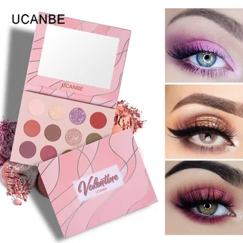 

UCANBE Makeup Pallete Cosmetics Diamond Eyeshadow Powder Pigment Glitter Shimmer Matte Waterproof 12 Color Long Lasting Smooth