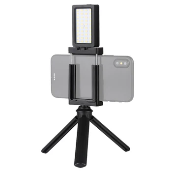 

Portable Phone Live Tripod Set Pocket Self-Timer Fill Light & Phone Clamp Bracket Mount & Desktop Tripod Light Stand For Phone