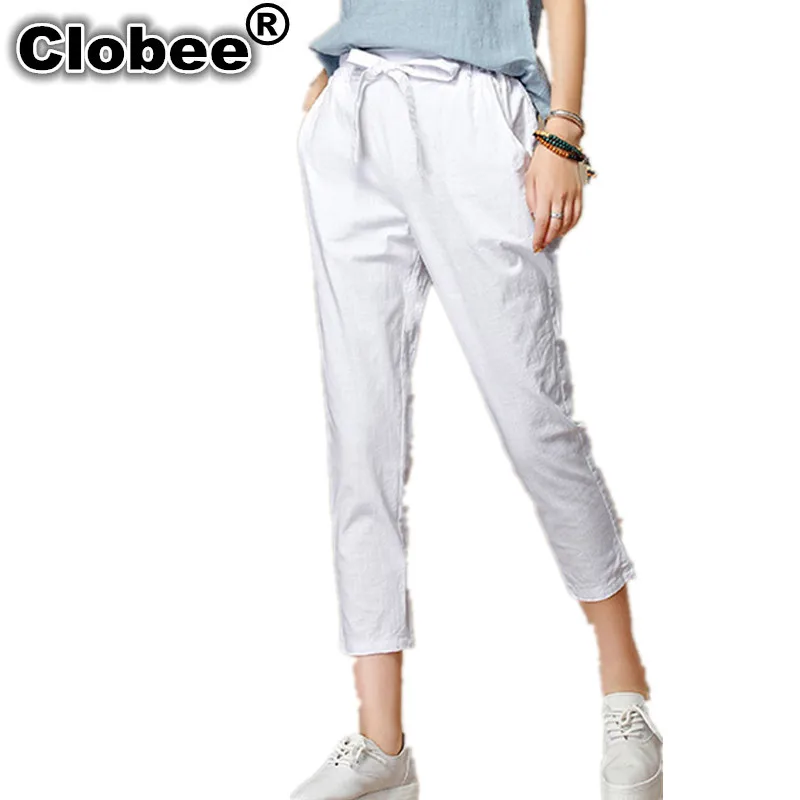 Капри pantalon femme ete 2019 летние женские брюки капри хлопковые льняные короткие топы и