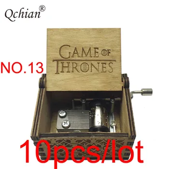 

10pcs/lot Game of Thrones Star Wars Sailor Moon Dragon Ball Moana Song DIY Handmade Keychain Wooden Metal Movement Music Box