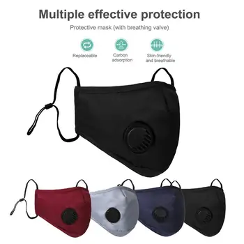 

Replaceable Non-disposable Breathing Valve Mask Anti-fog And Dust-proof Black Mask PM2.5 Activated Carbon Washable Mask