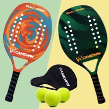 Professional Carbon Beach Tennis Paddle Racket Soft EVA Face Pickleball Raqueta With Bag For Adult Tennis Racquet Equipment