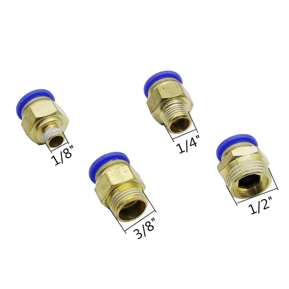 Воздушный Пневматический 12 мм 10 мм 8 мм 6 мм 4 мм шланг 1/" 1/4" 3/" 1/2" "наружная резьба соединитель воздушной трубы быстрое соединение 1 шт