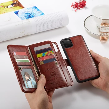 

Haissky Detachable Flip Leather Case for iPhone 11 11 Pro Max X Xs Max XR SE 2020 8 7 6 6S Plus 5 5S Magnetic Wallet Phone Case