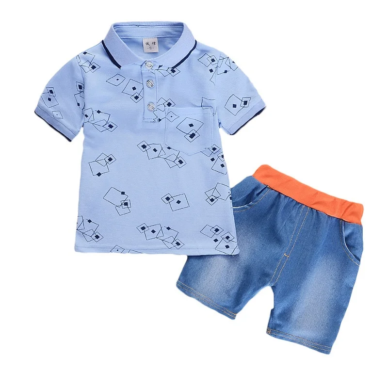 

Boys Clothing Children's Sets 2Pcs Summer Boys Short Sleeve Shirt Pants Set Casual Pants Kids Boy Clothes Set Summer