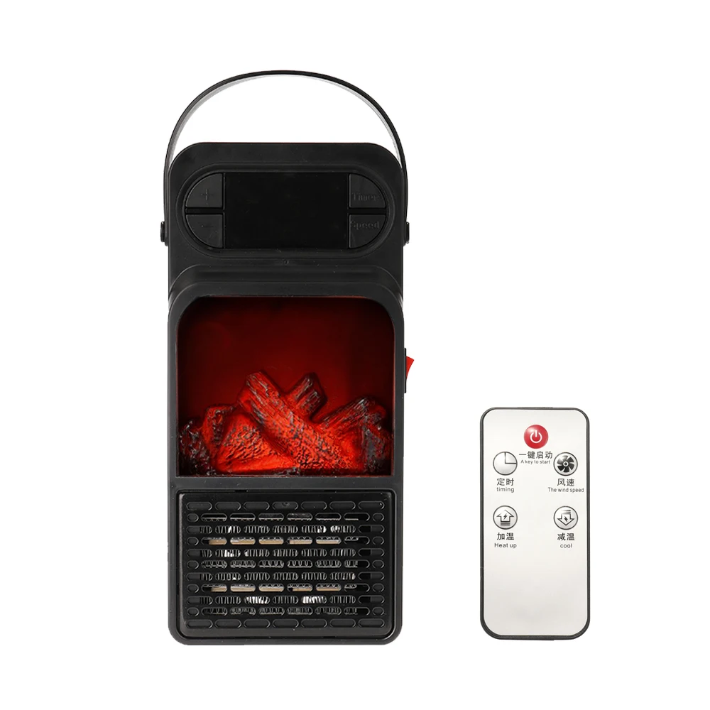 900 Вт удобный огневой Нагреватель Мини электроотопительный прибор тепловентилятор нагреватель радиатора для зимнего офисного помещения рекуператор воздуха - Цвет: EU Plug