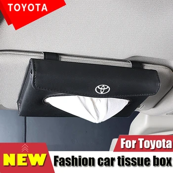 

New Car Tissue Box Quality Car PU sunshade type pendant Interior tissue box For Toyota Crown Reiz Corolla Camry Car Styling