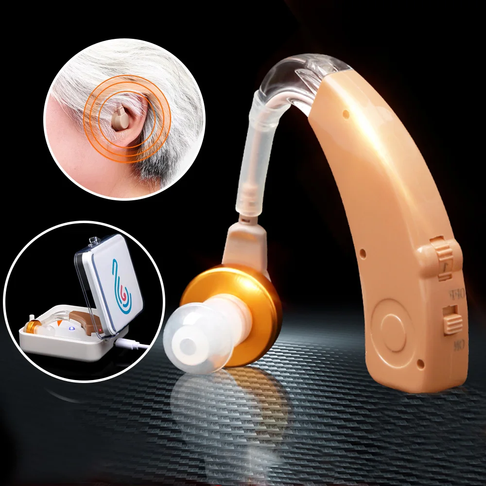 Cofoe Wireless Charging Hearing Aid Rechargeable Mini Sound Amplifier Adjustable Volume Ear Care Tools for Hearing Loss Elderly